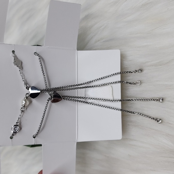 Kate Spade Spot The Spade Box Set of 2 Slider Bracelets Silver / Clear - Picture 12 of 16